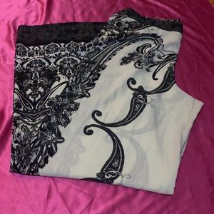 Lightweight Creme and Black Wide Leg Pants